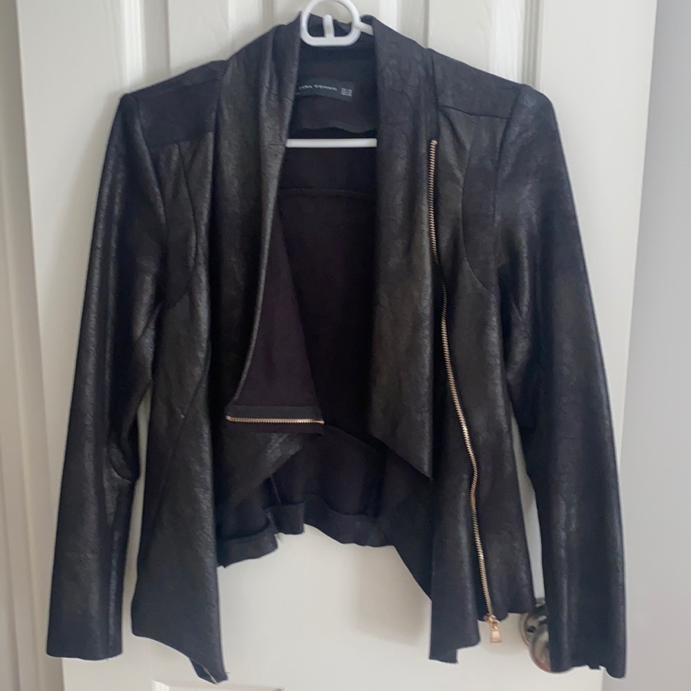 Zara black leather jacket